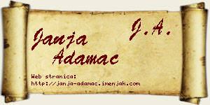 Janja Adamac vizit kartica